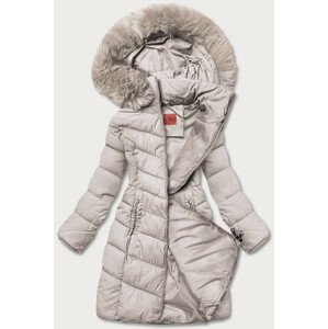 Svetlo béžová zimná bunda s kapucňou (TY045-59) béžová S (36)
