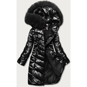 Čierna dámska zimná bunda s kapucňou (TY037-1) čierna XL (42)