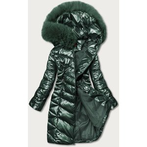 Zelená dámska zimná bunda s kapucňou (TY037-38) zielony S (36)