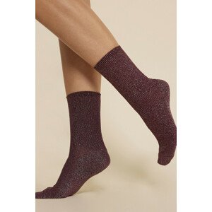 Dámske bavlnené ponožky SW004 kaštanové 39-41