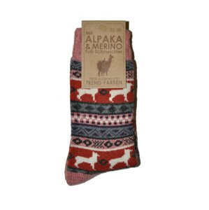 Dámske ponožky RiSocks 2287 Alpaka & Merino czerwony-jeans 39-42