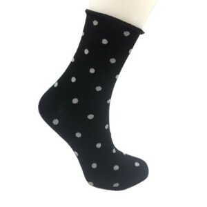 Ponožky s lurexom, bez sťahovacieho lemu SB015 černá 35-38