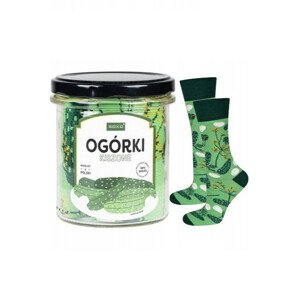 Ponožky SOXO v zaváracej fľaši - kyslé uhorky zelená 40-45
