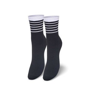 Dámske ponožky Milena 50200 prúžky 37-41 czarny-beżowy/lurex 37-41
