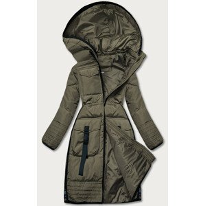 Vypasovaná dámska zimná bunda v khaki farbe (H-1071-13) khaki S (36)