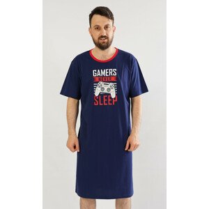 Pánska nočná košeľa s krátkym rukávom Game červená XL