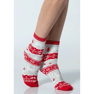 Dámske vianočné ponožky Cotonella EID060 UNI Rosso