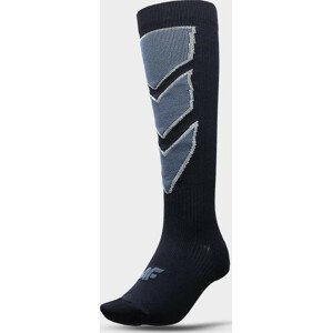 Pánske lyžiarske ponožky 4F AW22UFSOM030 tmavo modré Modrá 43-46