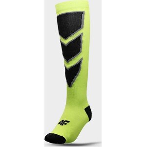 Pánske lyžiarske ponožky 4F AW22UFSOM030 neónovo zelené Zelená 39-42