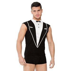Pánsky kostým 4604 - SOFTLINE COLLECTION černo-bílá XL
