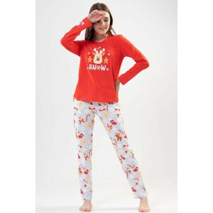 Dámske pyžamo Sob s perníčkami červené červená XL