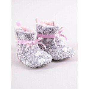 Yoclub Dievčenské topánky na suchý zips OBO-0186G-6500 Grey 0-6 měsíců