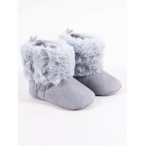 Yoclub Dievčenské topánky na suchý zips OBO-0188G-2800 Grey 6-12 měsíců