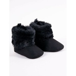 Yoclub Dievčenské topánky na suchý zips OBO-0189G-3400 Black 0-6 měsíců