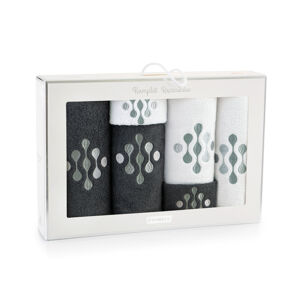 Zwoltex Towel Set Krople Grey/White 30x50/50x90/70x130