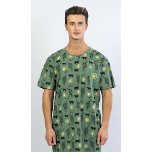 Pánska nočná košeľa Safari - Vienetta M Zelená