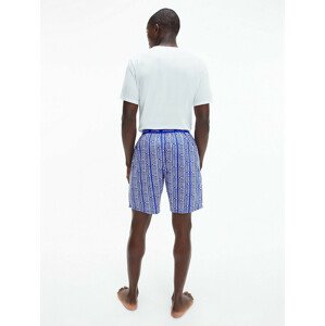 Pánske krátke pyžamo 000NM2128E - W17 - Modrá - Calvin Klein L bílo-modrá