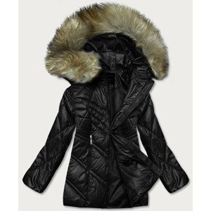 Čierna dámska bunda s kapucňou pre prechodné obdobie (H-97) černá S (36)