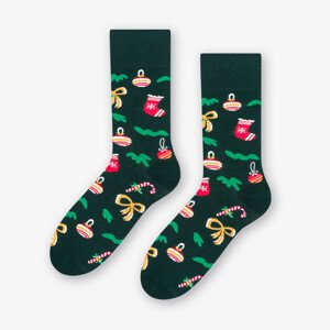 Unisex vianočné ponožky 079-256 Zelená - More 39-42 zelená vzor