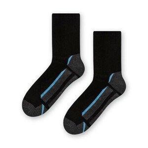 Pánske ponožky 057-370 čierna/sivá/modrá - Steven 47-50 černá/mix