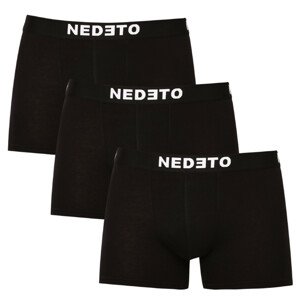 3PACK pánske boxerky Nedeto čierne (3NDTB001-brand) XXL