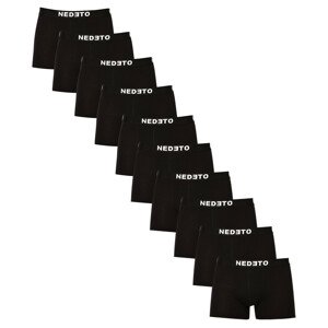 10PACK pánske boxerky Nedeto čierne (10NDTB001-brand) XXL