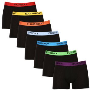 7PACK pánske boxerky Nedeto čierne (7NDTB001-week) XL