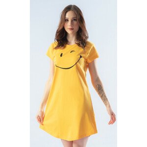 Dámska nočná košeľa s krátkym rukávom Smile - Vienetta S Žlutá