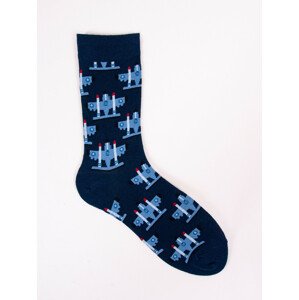 Bavlnené ponožky SKA-0054F-D700 Tmavomodrá/vzor - Yoclub 39-42