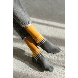 Dvojfarebné ponožky 078-172 Mustard - Viac 35/38