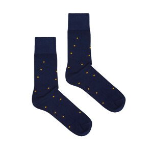 Kabak Organic Dots Ponožky Ir Navy Blue/Mustard 36-41