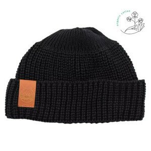 Pánska pletená čiapka z organickej bavlny BO čierna - Kabak OS