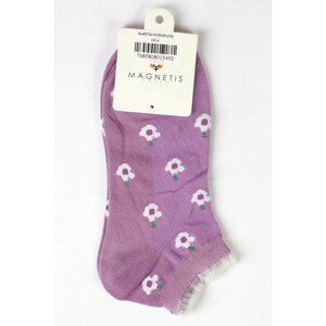 Dámske vzorované ponožky - Kvetinky lila UNI