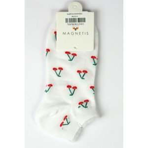 Dámske vzorované ponožky - Čerešne bianco UNI