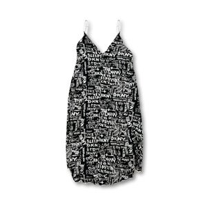 Dámska dlhá nočná košeľa s ramienkami YI3622629 002 čierna-potlač - DKNY S