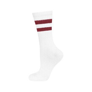 Pánske ponožky s prúžkami 469 - SOXO 40-45 bílá/červená