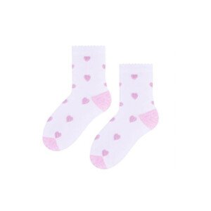 Netlačiace dievčenské ponožky Steven art.014 Růžová 32-34