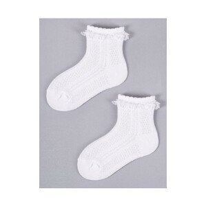 Dievčenské ponožky YO! SKL-0008G azúrové 0-9 mesiacov bílá 0-3 měsíce