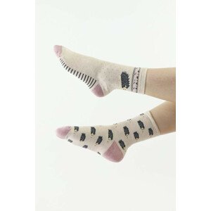 Hravé ponožky 906 béžové s ježkami Béžová 35/38