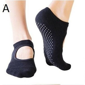 ŠPORT Hladké ponožky na jogu čiernej- SPORTS socks 37/38