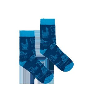 Dámske ponožky so vzorom Gdansk - Kabak 36-41 modro-černá
