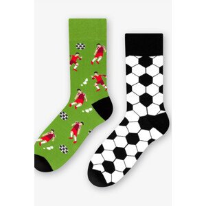 Pánske asymetrické ponožky 079 GREEN/FOOTBALL 41-43