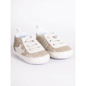 Yoclub Detské dievčenské topánky OBO-0213G-7100 Gold 0-6 měsíců