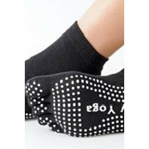 Hladké dámske prstové ponožky na jogu černá Univerzální