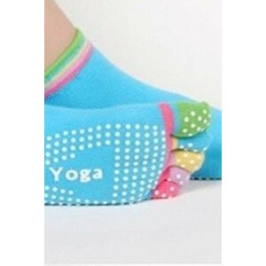 Farebné dámske prstové ponožky na jogu růžová Univerzální