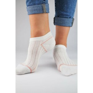 Bielo-ružové bavlnené dámske ponožky ST013 Růžová 36-41