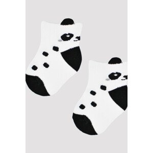 Detské bavlnené ponožky PANDA SB021 bílá 0-6