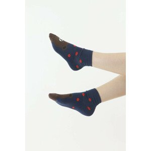 Zábavné ponožky Bear modré s červenými bodkami modrá 35/38