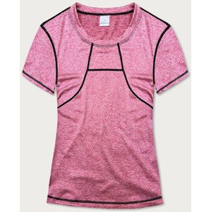 Ružové dámske športové tričko T-shirt s ozdobným prešitím (A-2166) Růžová S (36)