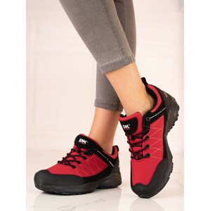Pekné červené dámske trekingové topánky bez podpätku 37
